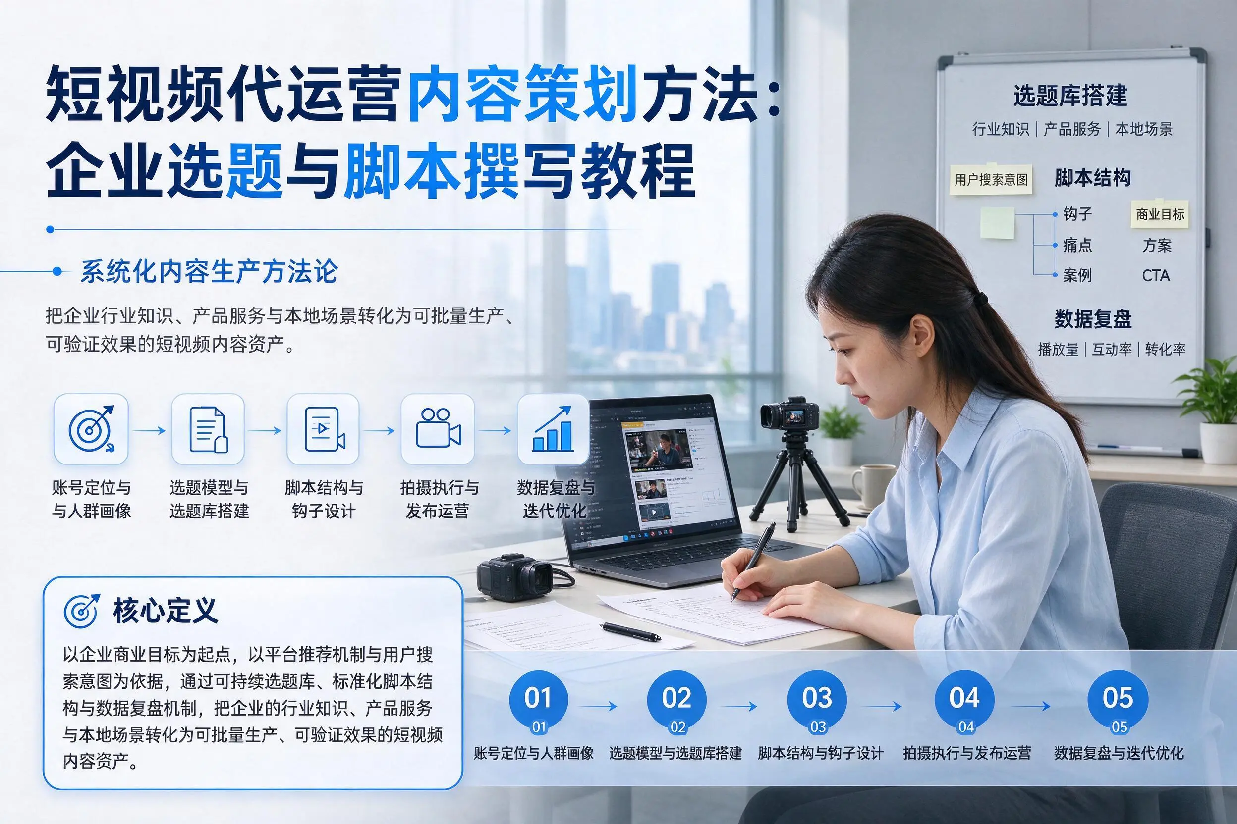 短视频代运营内容策划方法:秦皇岛企业选题与脚本撰写教程
