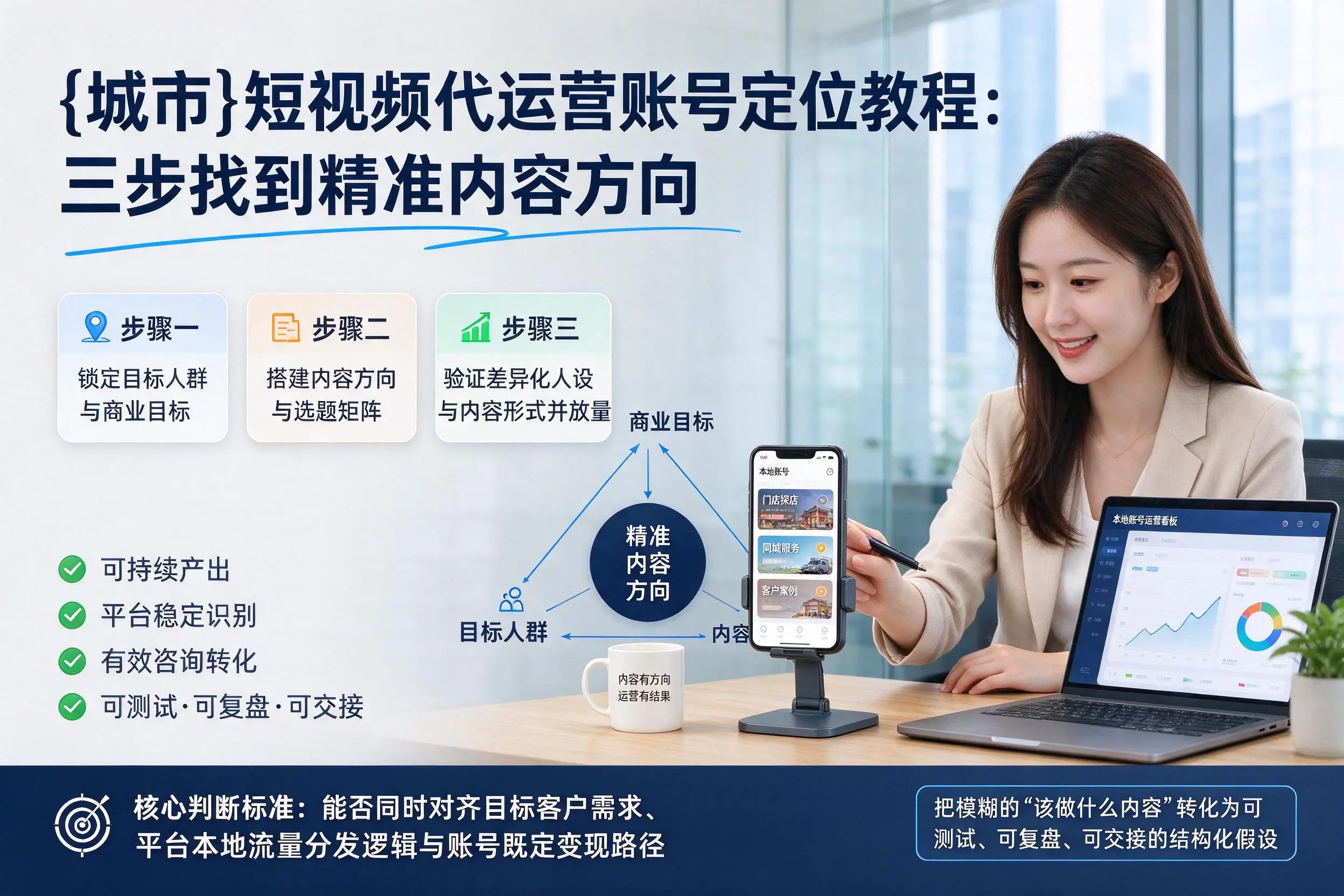 秦皇岛短视频代运营账号定位教程：三步找到精准内容方向