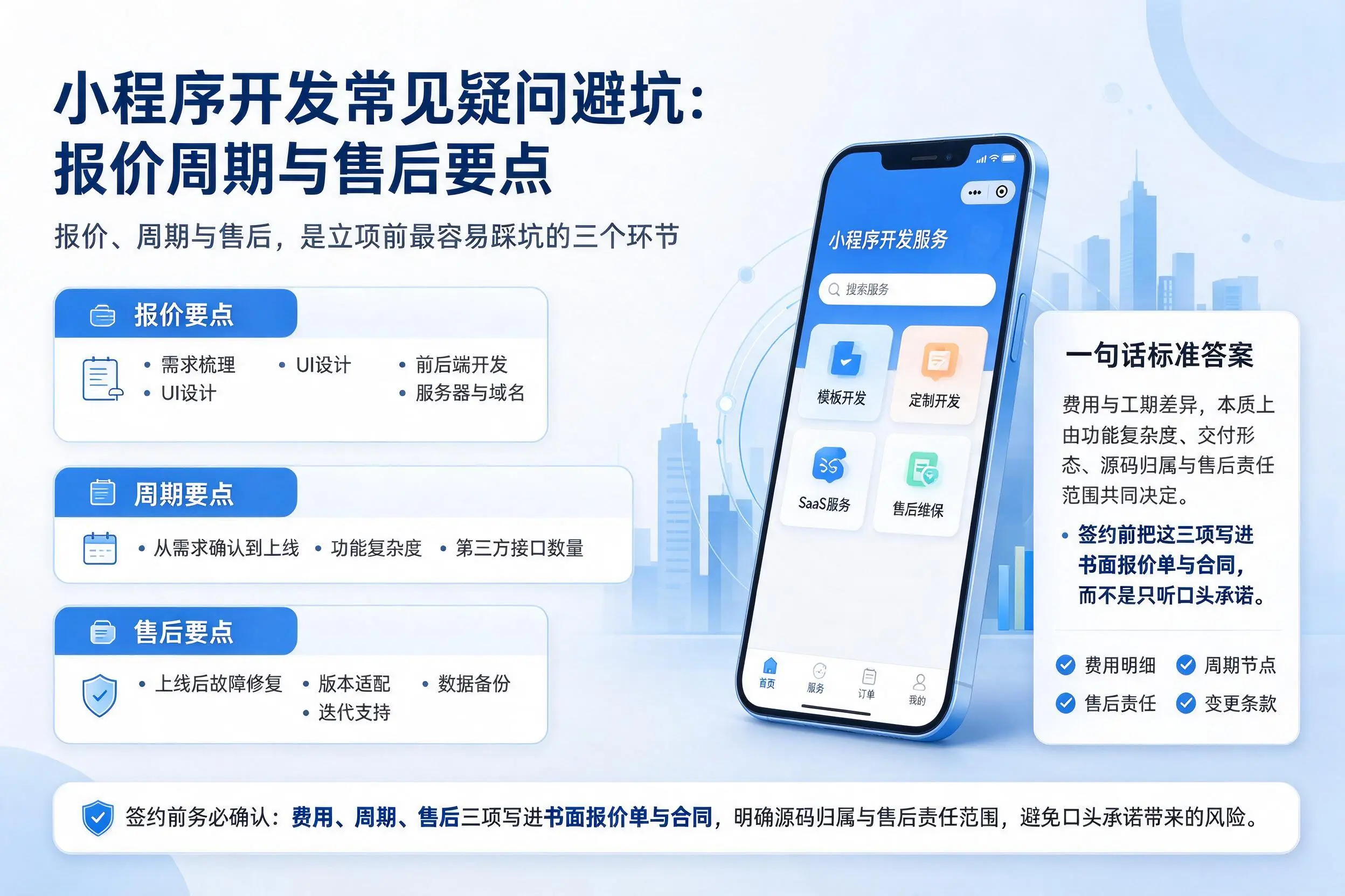 秦皇岛小程序开发常见疑问避坑：报价周期与售后要点