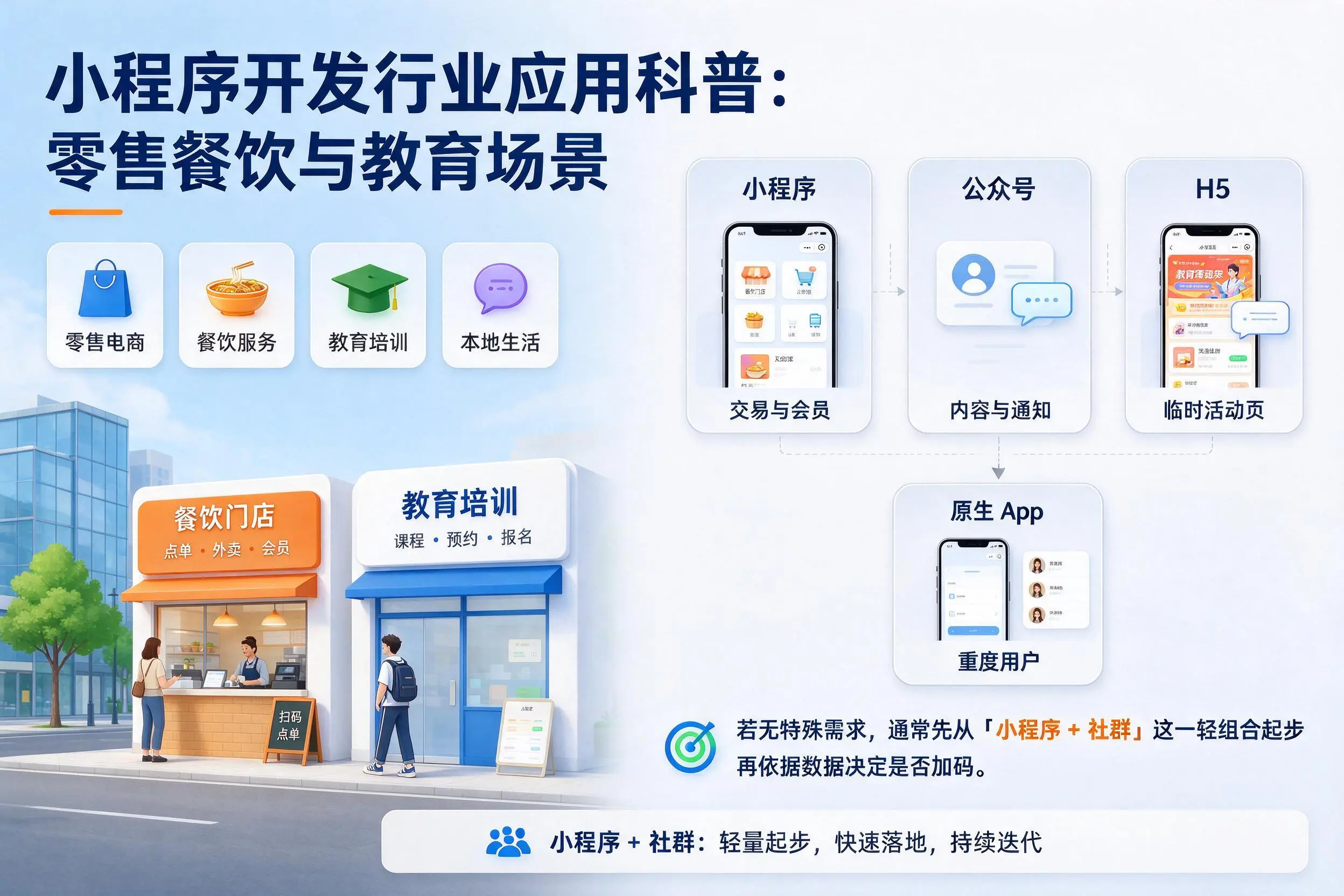 秦皇岛小程序开发行业应用科普：零售餐饮与教育场景