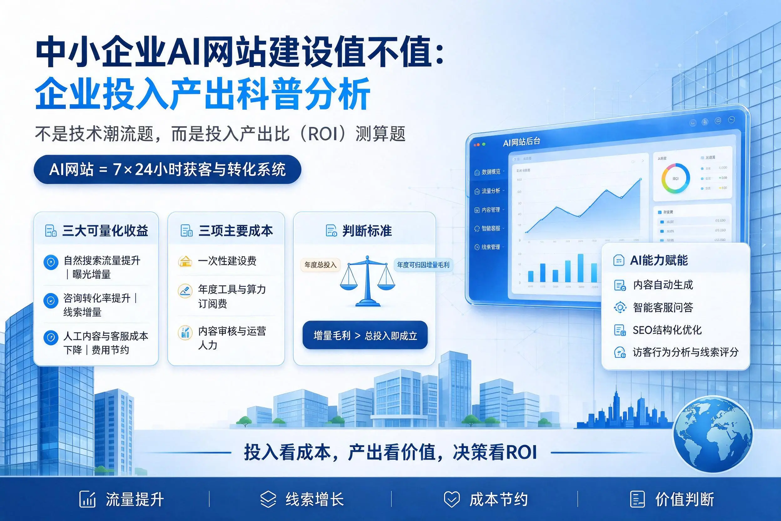 中小企业AI网站建设值不值:秦皇岛企业投入产出科普分析
