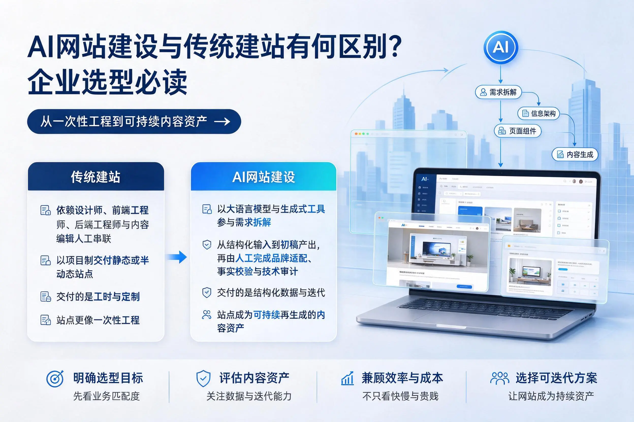 AI网站建设与传统建站有何区别?秦皇岛企业选型必读