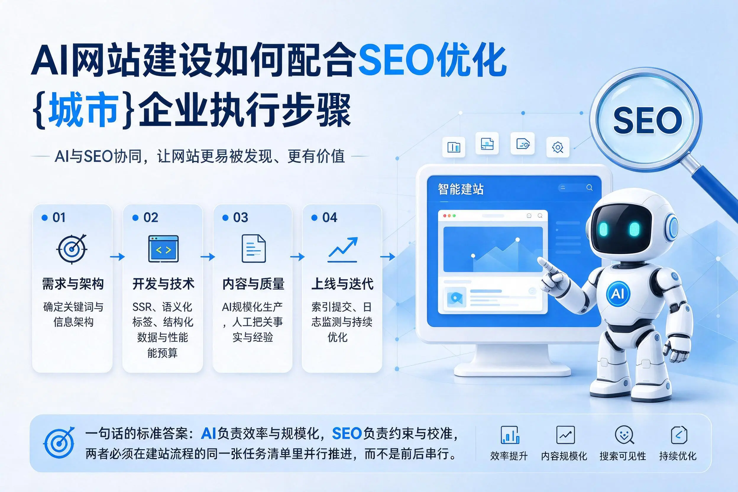 AI网站建设如何配合SEO优化,秦皇岛企业执行步骤