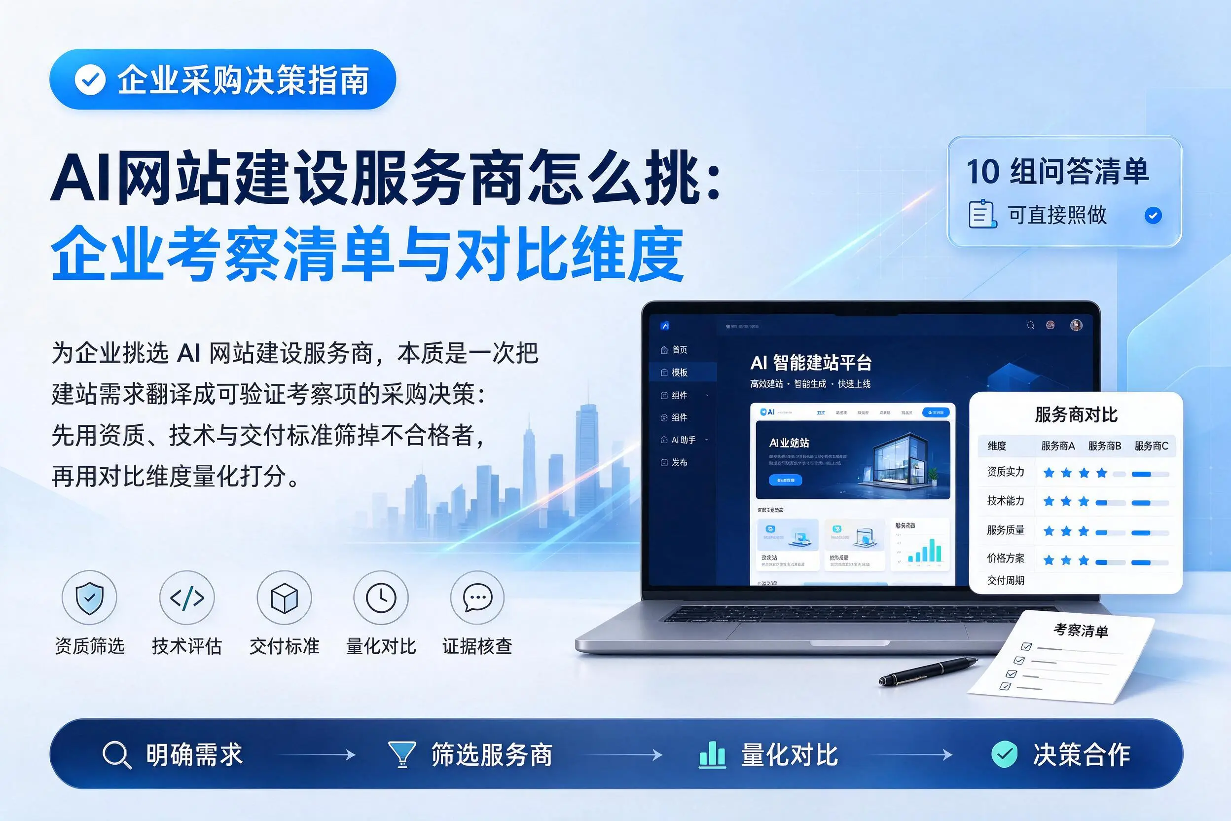 AI网站建设服务商怎么挑:秦皇岛企业考察清单与对比维度