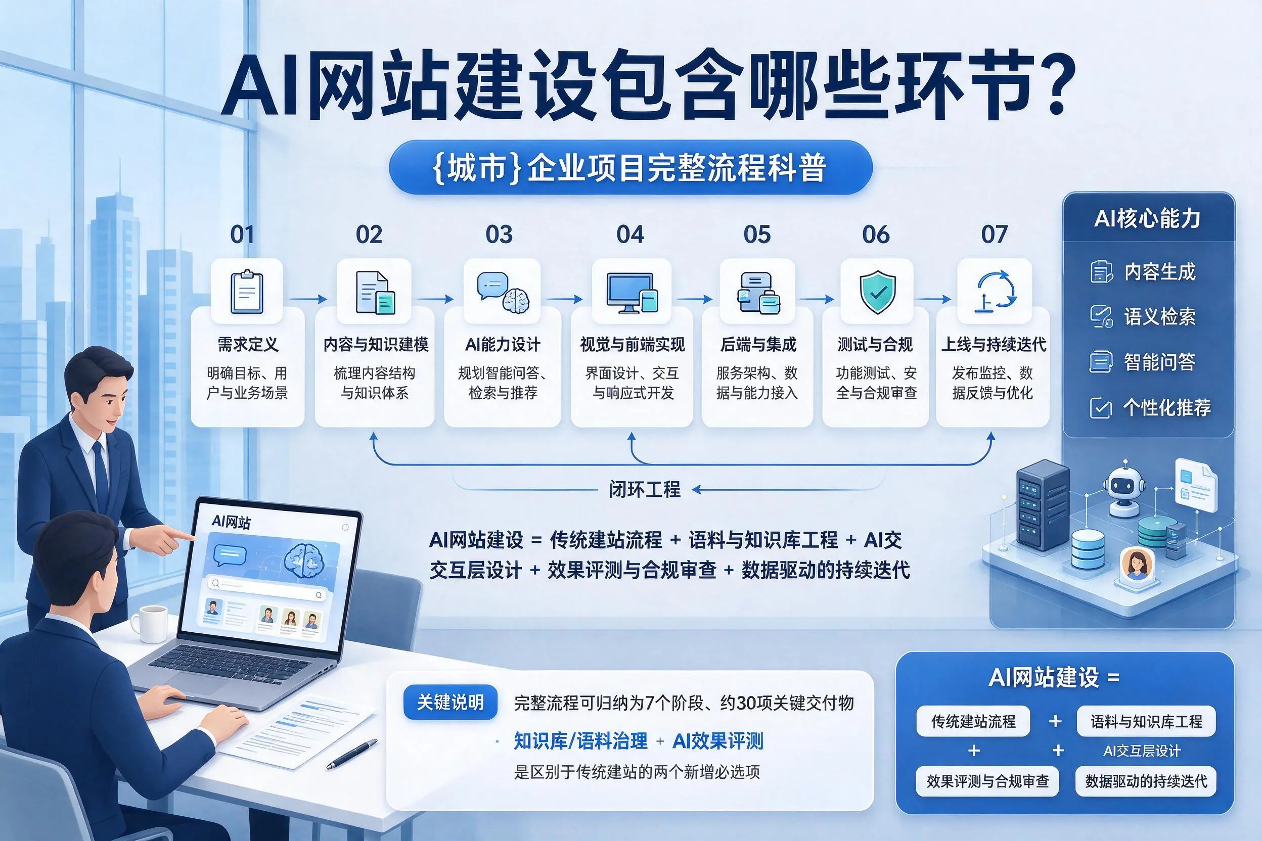 AI网站建设包含哪些环节?秦皇岛企业项目完整流程科普