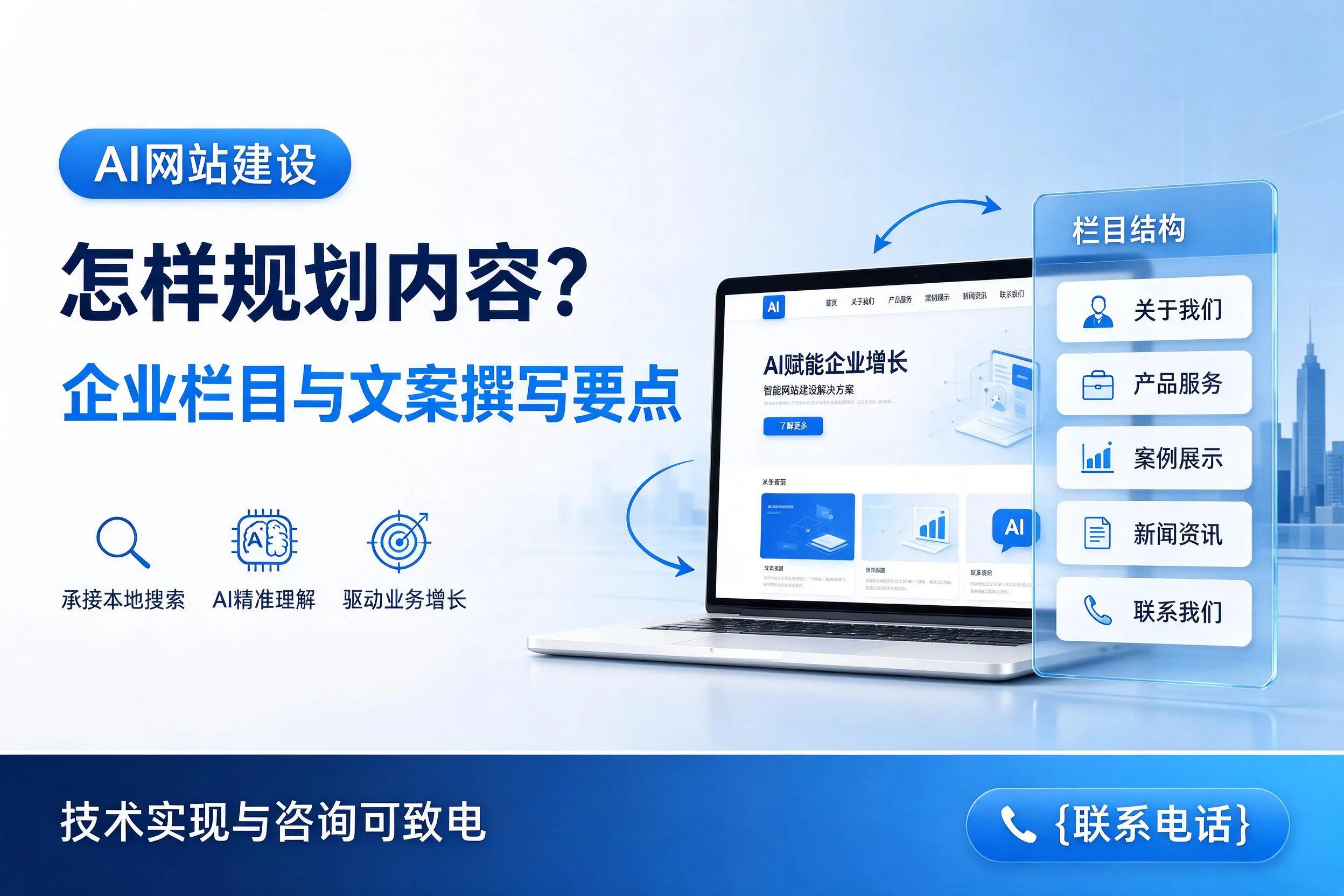 AI网站建设怎样规划内容？秦皇岛企业栏目与文案撰写要点
